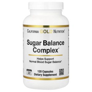California Gold Nutrition, Sugar Balance Complex with Chromium, Gymnema Sylvestre, Gingko Biloba and Milk Thistle, 120 Capsules
