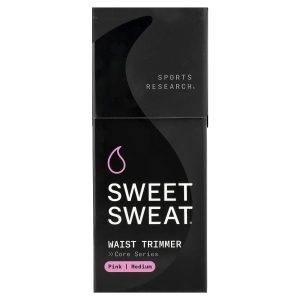 Sports Research, Sweet Sweat®, Waist Trimmer, Medium, Black & Pink, 1 Belt