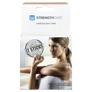 Strengthtape, Kinesiology Tape, Beige, 20 Pre-Cut Strips