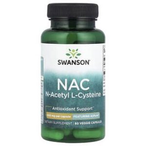 Swanson Vitamins, NAC, 600 mg, 60 Veggie Capsules