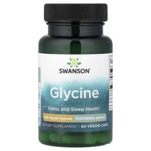 Swanson Vitamins, Glycine, 500 mg, 60 Veggie Caps