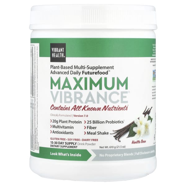 Vibrant Health, Maximum Vibrance®, Version 7.0, Vanilla Bean, 21.5 oz (610 g)